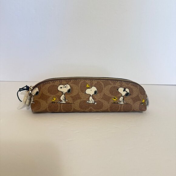Coach X Peanuts Pencil Case In Signature Canvas With Snoopy Print cbt17 - Picture 1 of 5